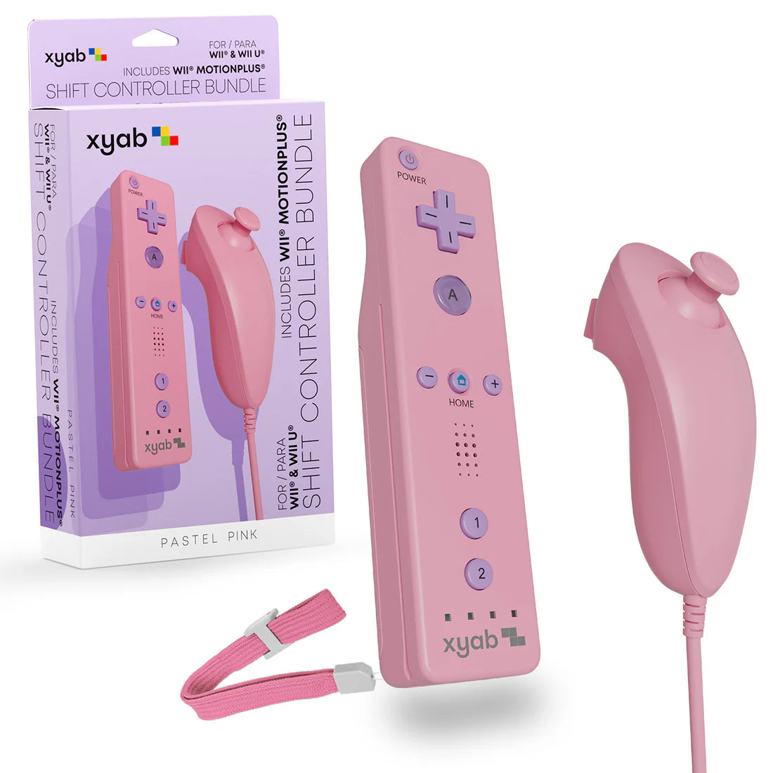 Wireless Controller Bundle for Wii and Wii U - Pastel Pink