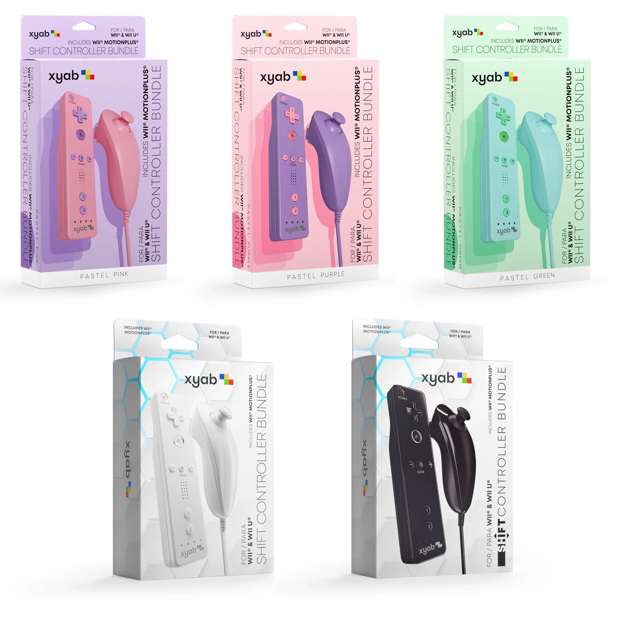 Wireless Controller Bundle of 5 for Wii and Wii U