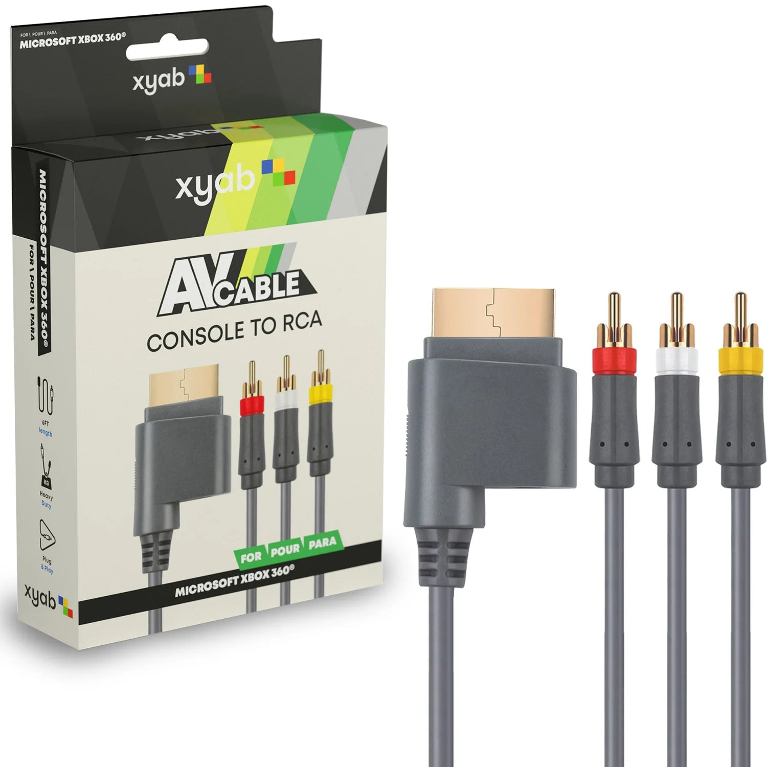 AV Composite RCA Cable for Xbox 360