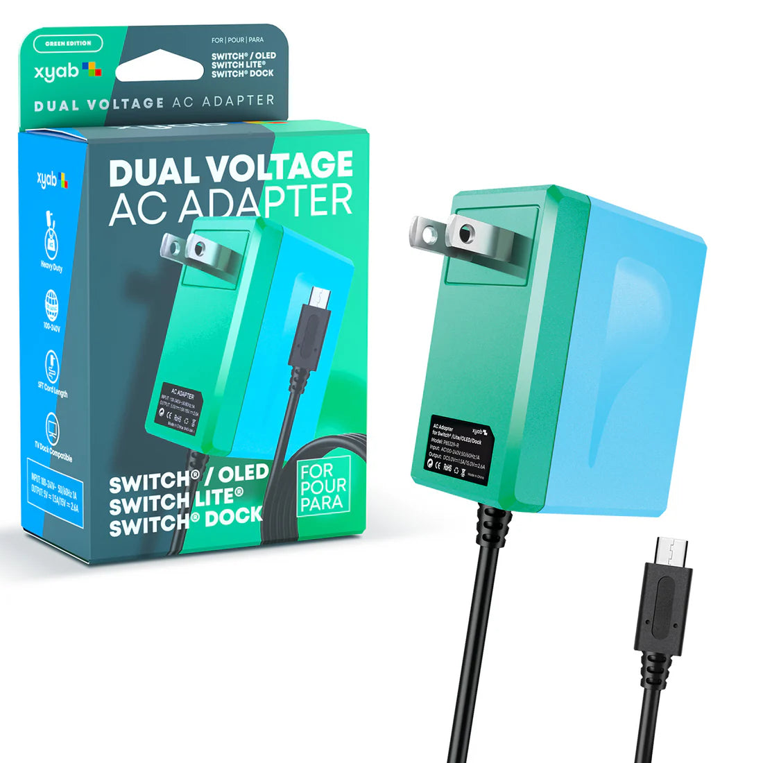 Power Adapter for Nintendo Switch - Green Edition