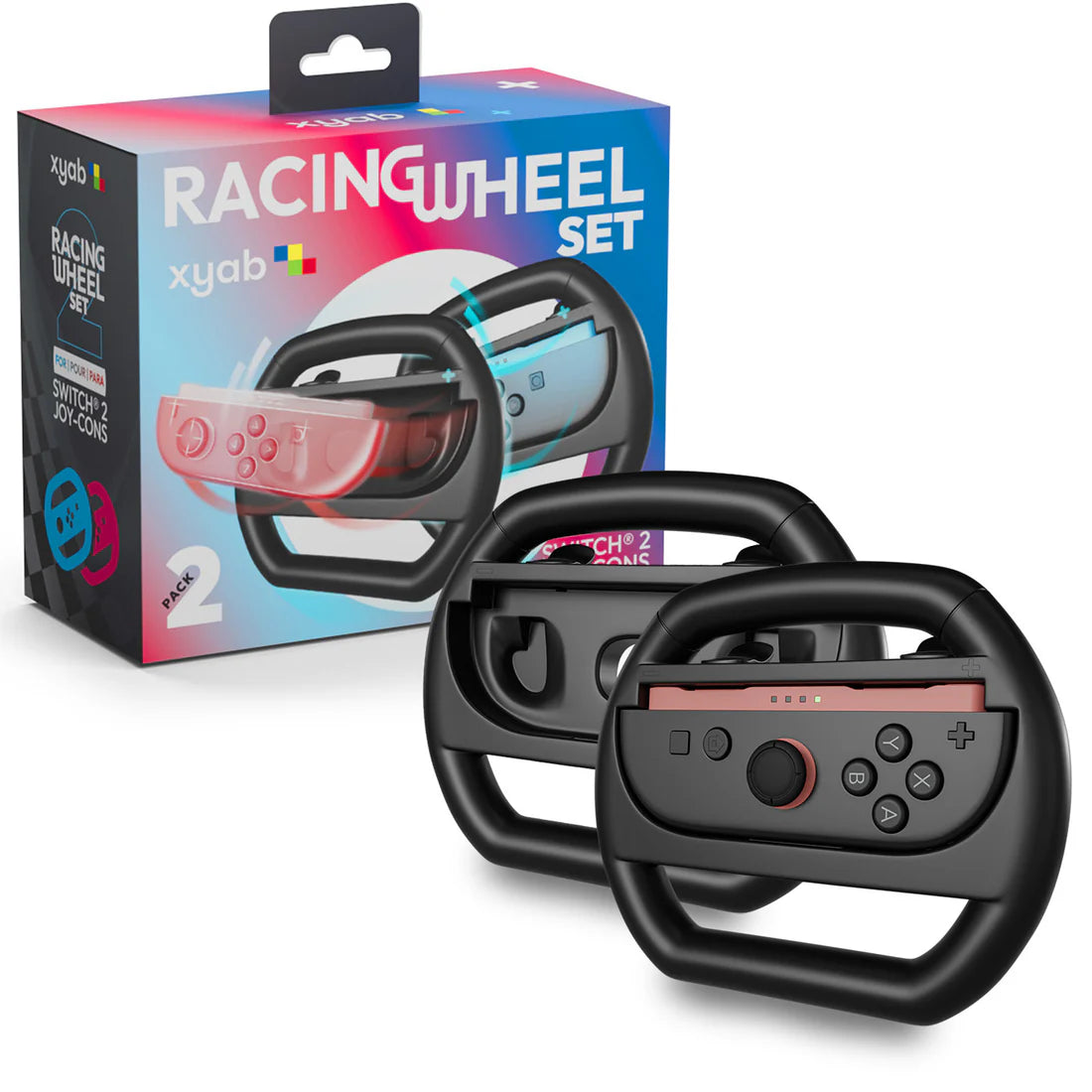 Steering Wheels For Nintendo Switch 2 - 2 Pack - Black