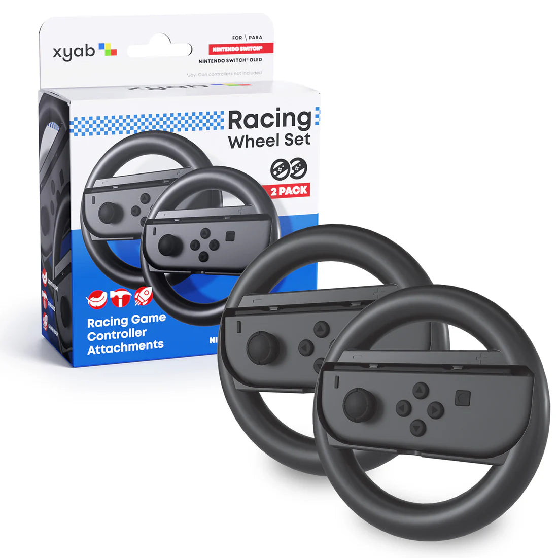 Steering Wheel For Nintendo Switch - 2 Pack - Black